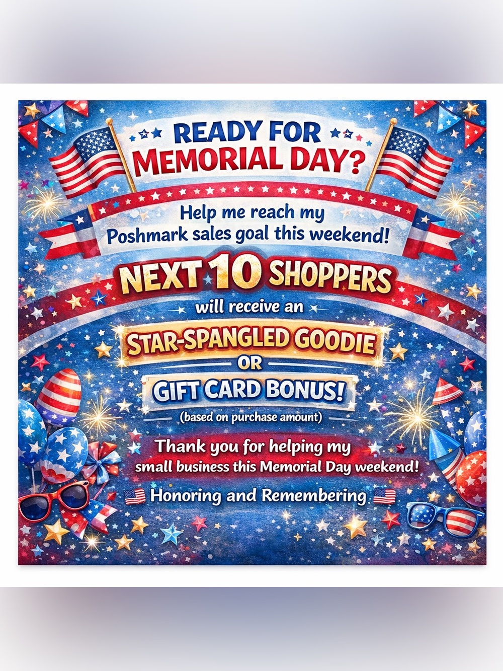 My MAY MONTHLY GOAL ❤️🤍💙🇺🇸❤️🤍💙❤️🎖️❤️🤍💙🎊- FREE GIFT - 4 the Month of Memorial Day